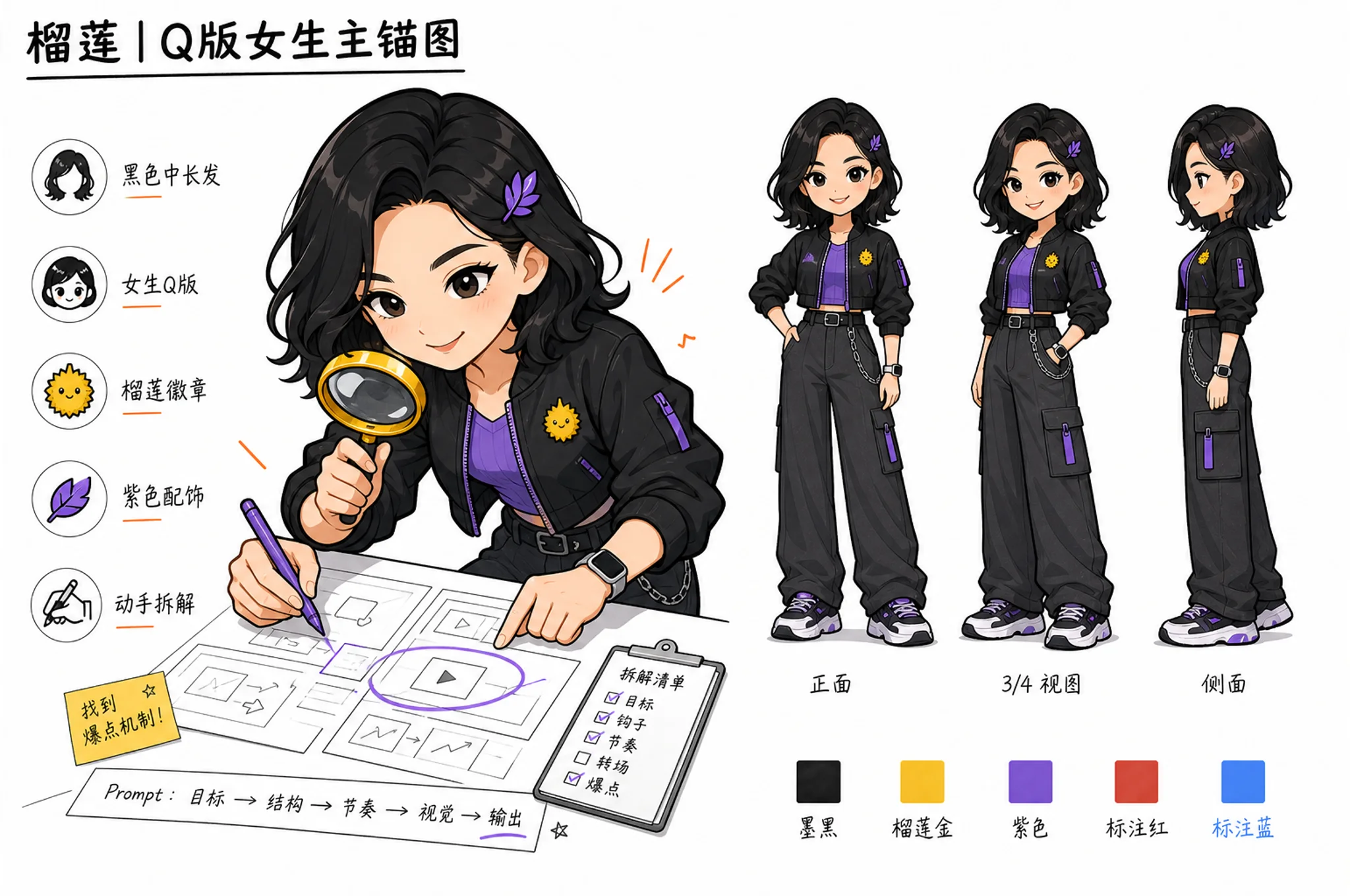 榴莲 IP 角色设定图